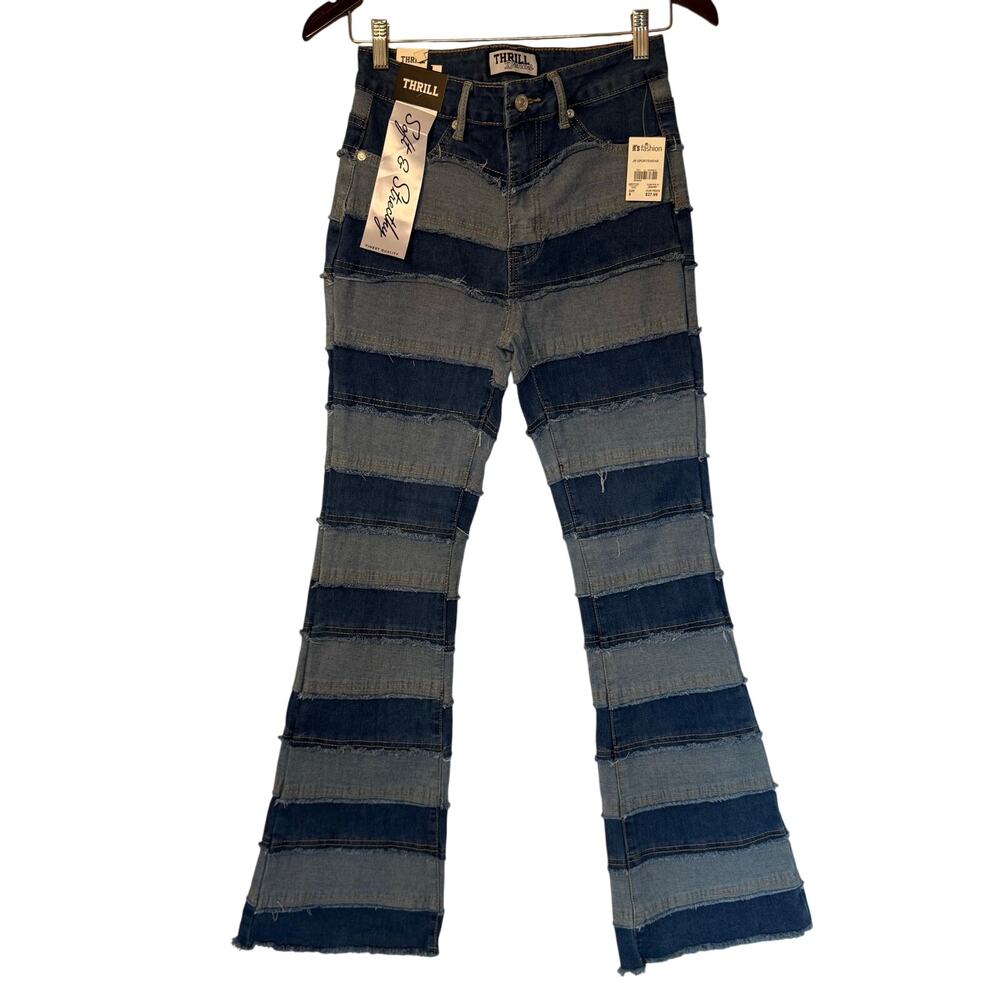 NWT Thrill Denim Women's Size 9 Y2K Patchwork Jeans